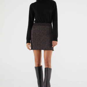 X Short grey shiny knit skirt 10371