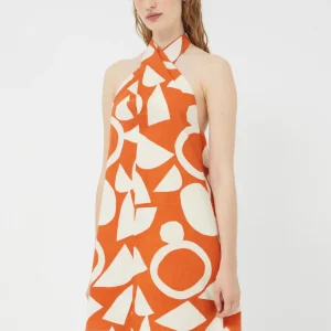 Χ Φόρεμα Mini Africa Print Compania Fantastica Orange 43104
