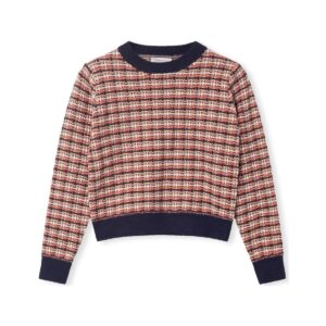 Checkered knitted sweater 10217