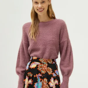 Knitted sweater with lilac texture 10264
