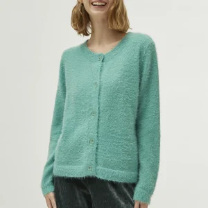 Turquoise Textured Knit Cardigan 10266