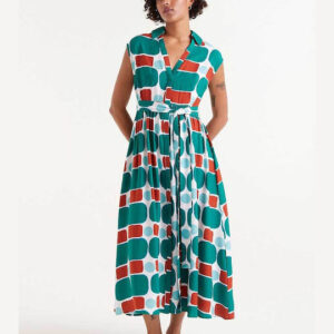 Pepper Mint Printed Long Dress