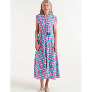 Midi dress with Feathers print 11021
