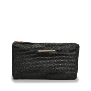 Black Straw Beauty Bag