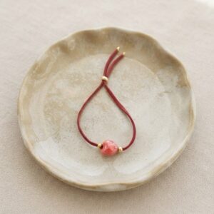 Burgundy Heart Bracelet